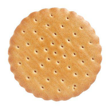 Beyaz arkaplanda dolgulu yuvarlak sandviç kurabiyesi, üst görünüm