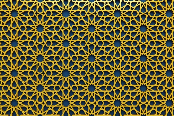 Abstract Golden Arabic Traditional Middle Eastern Pattern Illustration Render — Stock Photo, Image