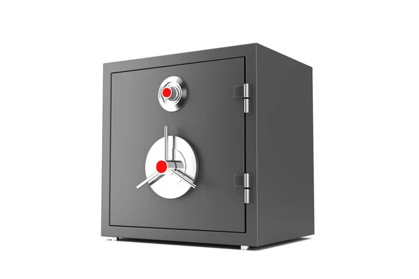 闭合金属安全保险柜 有锁保护 3D描述符 — 图库照片#