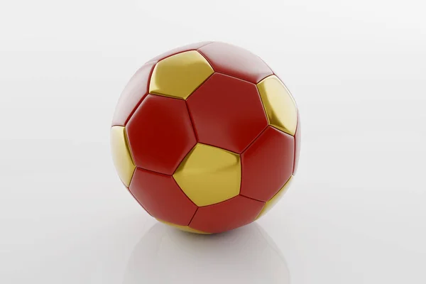 Altın Kestane Rengi Futbol Topu Beyaz Arkaplanda Izole Edildi Resim — Stok fotoğraf