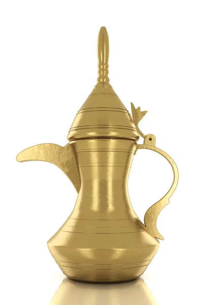 Mellanösternarabiska Kaffekruka Dallah Symbol För Arabian Hospitality Illustration Render — Stockfoto