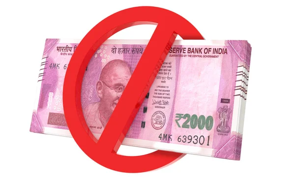 Indian Rupees 2000 Currency Notes Banned Stopped Circulation — Stock Photo, Image