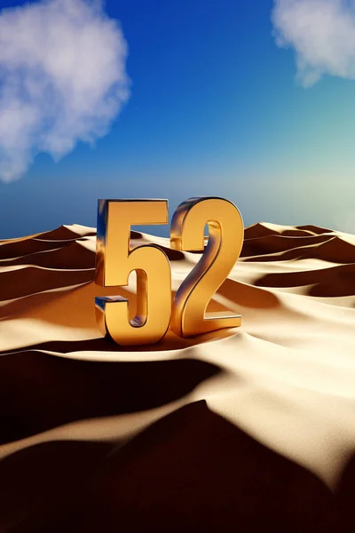 Uaeの52年のナショナルデーのお祝い 砂漠でゴールデン51 3Dイラスト — ストック写真