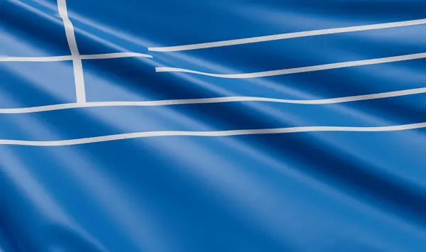 Атласная Ткань Флагом Греции Визуализация Иллюстраций Стоковое Изображение