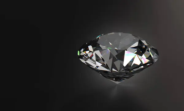 Beautiful Shiny Diamond Black Background Illustration Rendering Royalty Free Stock Obrázky