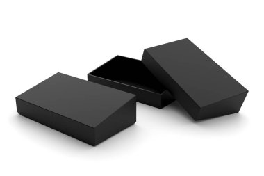 Boş Ürün Paketleme Kutusu Açık ve Kapalı - 3B Resim Hazırlama