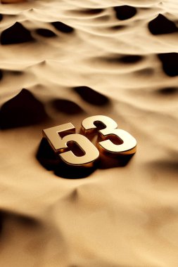 BAE 'nin 53 Ulusal Günü Kutlaması - 53 Çöl Kumu - 3D İllüstrasyon