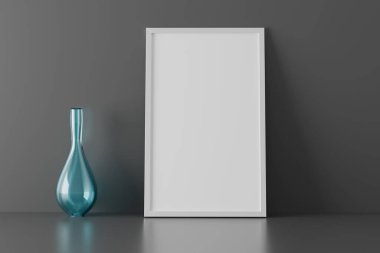 Bir vazo ile Fotoğraf Çerçeve Model - 3B Görüntü Sunucusu
