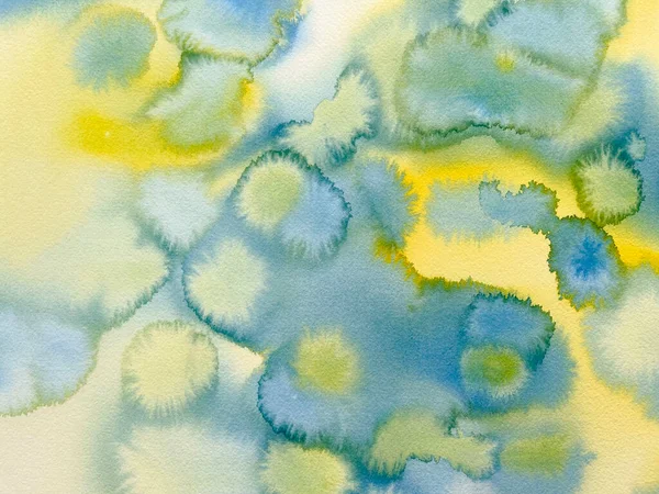 Желтый Синий Цвета Акварельный Фон Абстрактная Иллюстрация Основных Цветов — стоковое фото