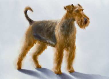 A dog painted in watercolor on white background. Animal illustration clipart