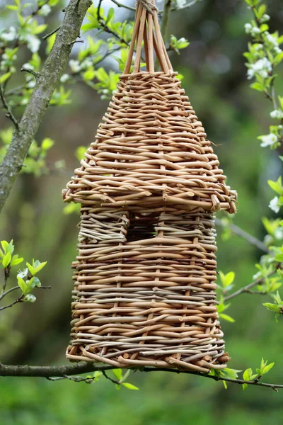 手作りの柳の巣箱は歴史的に織家が作り — ストック写真