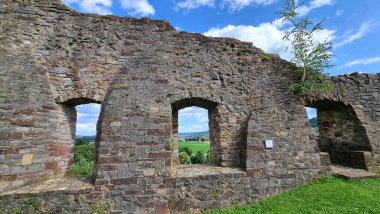 Polle castle ruins in the Weser Uplands clipart