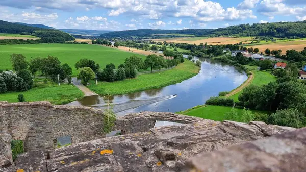 stock image Polle castle ruins in the Weser Uplands