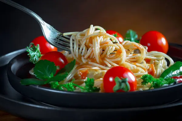 Boiled Pasta Vegetables Stock Picture