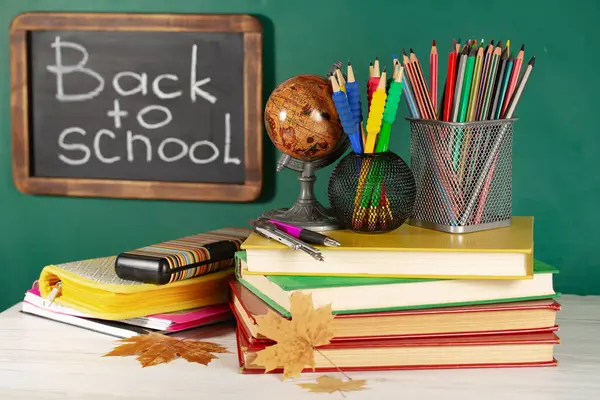 School Supplies Laid Out Composition Light Background Back School Royalty Free Stock Photos