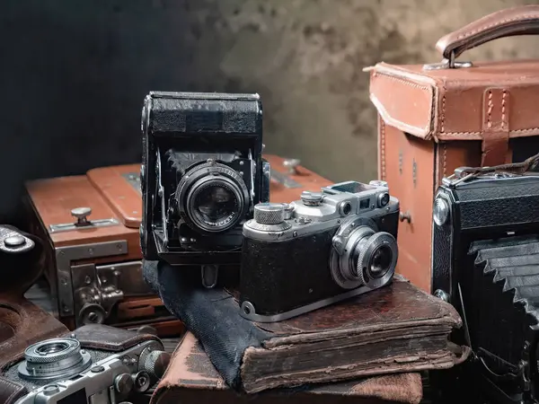 Ahşap bir arka planda eski bir kompozisyon.