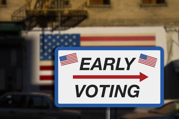 Vroeg Stembord Laat Mensen Persoonlijk Stemmen Voor Verkiezingsdag Met Amerikaanse Stockfoto