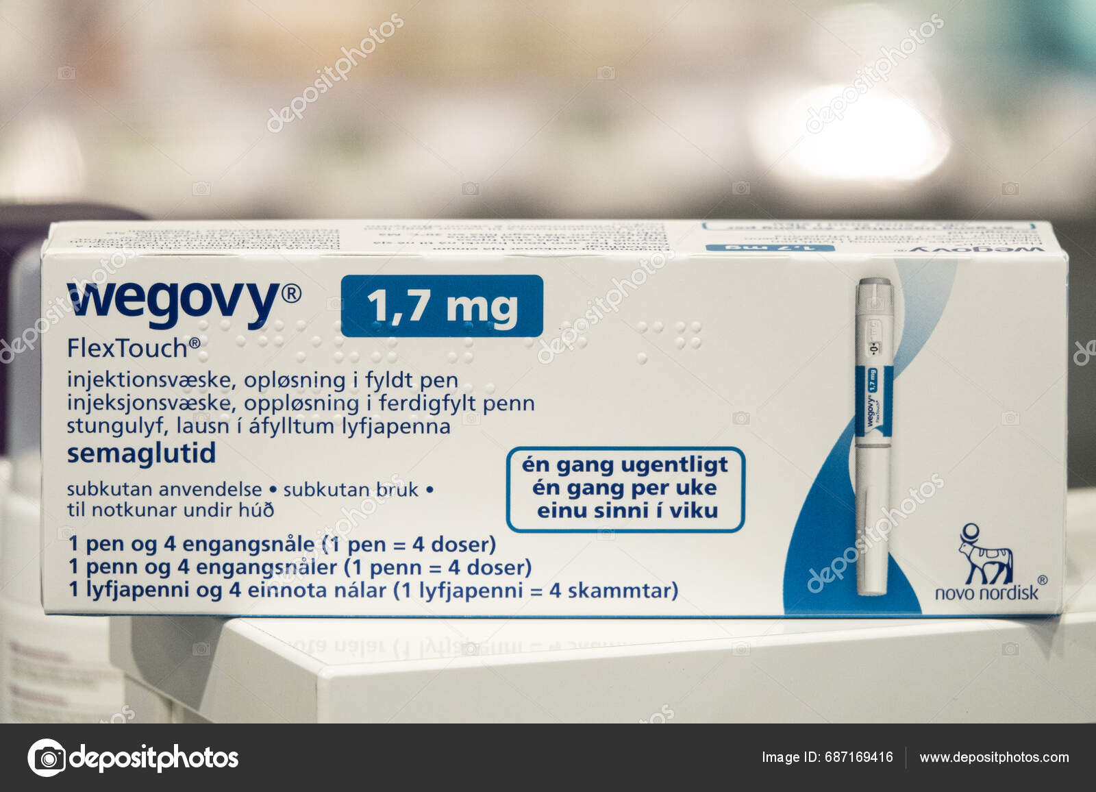 Packaging Box Wegovy Semaglutide Injectable Prescription Medication