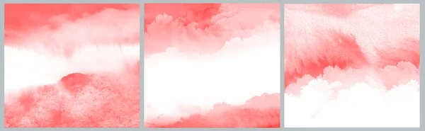 Набір Рожевих Або Червоних Абстрактних Акварельних Фонів Мокрі Сплески Миття — стокове фото
