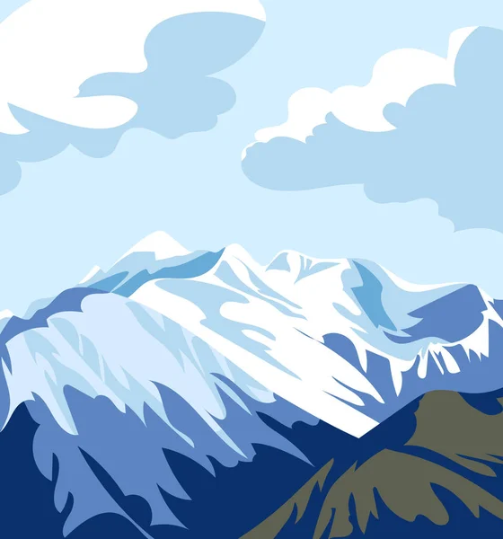 Górski Krajobraz Śniegu Podróże Natura Adventure Koncepcja Streszczenie Tła Projekt — Wektor stockowy