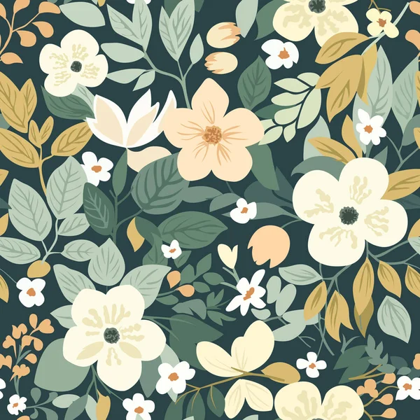 エレガントな花のシームレスなパターン カバー 装飾のための多目的なベクターの設計および多く — ストックベクタ