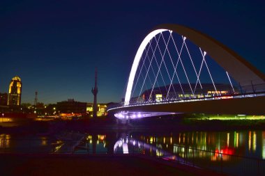 Des Moines, Iowa 22 Ekim 2022 Des Moines Skyline at Night