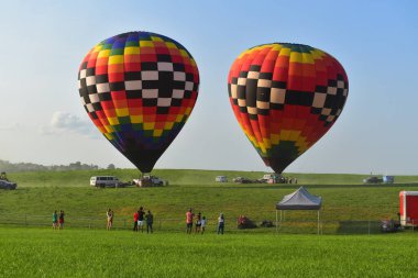 Indianola, Iowa, ABD - Ağustos 03, 2024: Ulusal Balon Klasik Sıcak Hava Balonu Festivali