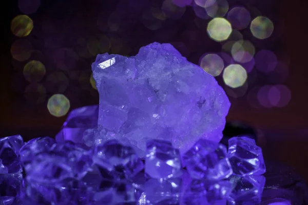 Quartz Mineral Crystals Photographed Studio Black Background — Stock Photo, Image