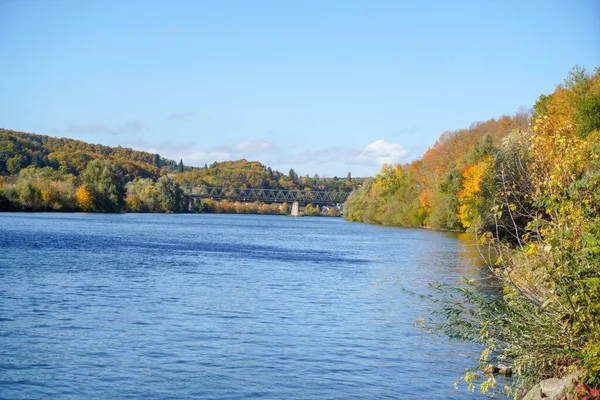 ドナウ川とその古い水はレーゲンスブルク近くのバイエルン州で撮影されています — ストック写真