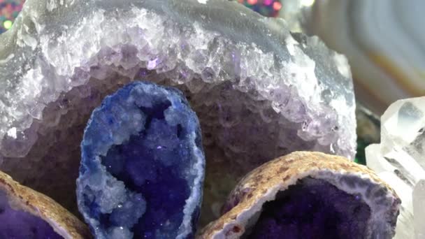 Cuarzo Con Cristales Brillantes — Vídeo de stock