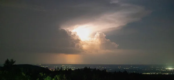 Thunderstorm Landscape Dark Evening — Stock Photo, Image