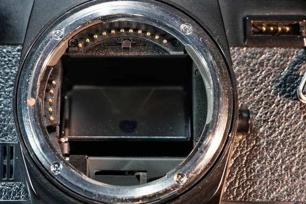 Câmera Foto Antiga Com Fole Lente Detalhes — Fotografia de Stock