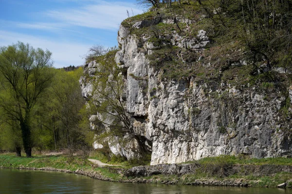 Řeka Dunaj Její Staré Vody Jsou Fotografovány Bavorsku Regensburgu — Stock fotografie
