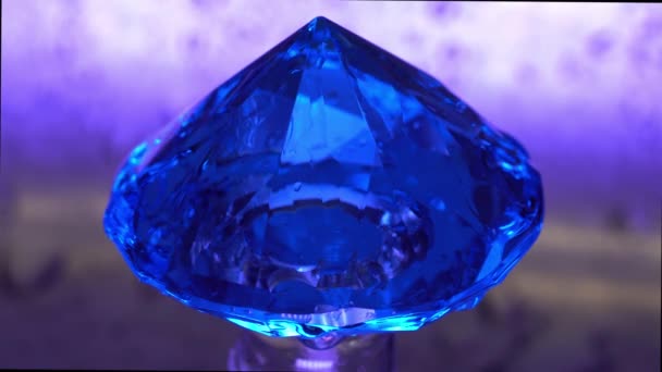 Diamant Med Vatten Droppar Stänk — Stockvideo
