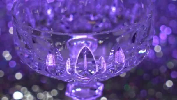 Vidro Água Cristal Com Sem Água — Vídeo de Stock