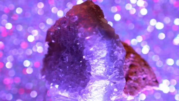 Χαλαζίας Ονομάζεται Πέτρα Πολύτιμων Λίθων Κρύσταλλα — Αρχείο Βίντεο