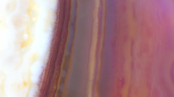 Agat Pięknymi Kolorami Krystalicznymi Dodatkami Kwarcowymi — Wideo stockowe