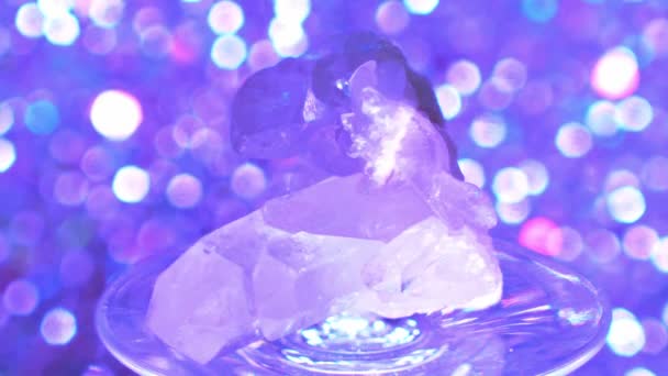 Cuarzo Llamado Piedra Gema Con Cristales — Vídeo de stock