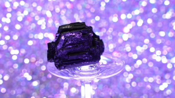 Tourmaline Black Quartz Stone Gemstone — Stock video