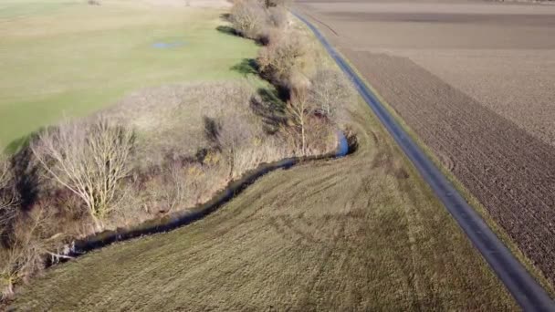 Aerial View Agricultural Fields Bavaria — Video