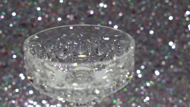 水のない結晶水ガラス — ストック動画