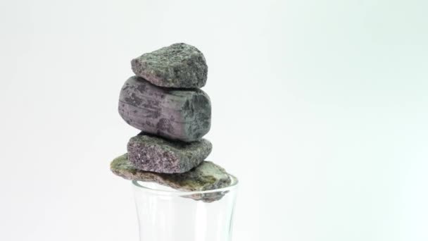 Granit Rik Kvarts Glimmer Och Fältspat — Stockvideo