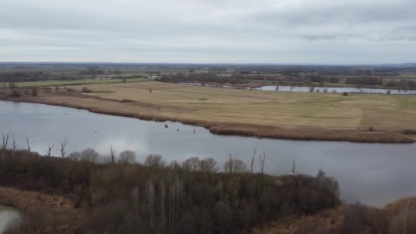 Letecký Pohled Řeku Venkově — Stock video