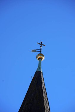 the cross on the roof of a church of st. george, moscow, russia.