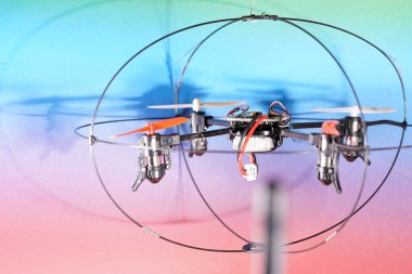 drone image on blue sky in the background