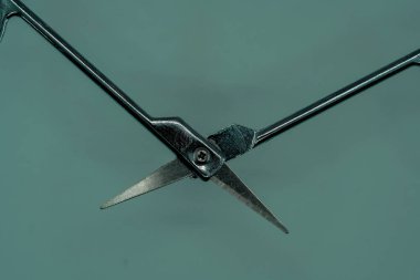 Stainless steel manicure set isolated in detail