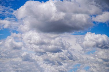 Stratus cumulus alto nimbo clouds in the blue sky are weather messengers