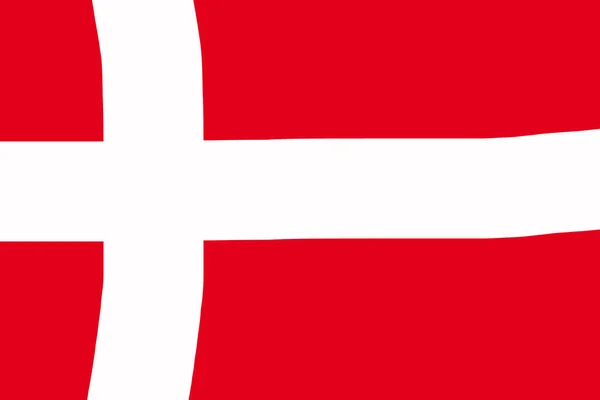 デンマークの国旗 公式な色だ 正確な割合 正しい色 — ストック写真