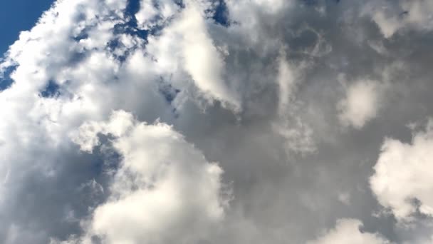 Gray Blue Sky Clouds Airplane — Vídeo de stock
