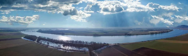 Panoramic View Danube River Bavaria Green Floodplains — Stock Photo, Image